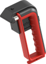 Martillo de emergencia con protección de mano, cortador de cinturón y soporte con protección antirrobo , acero y poliamida rojo