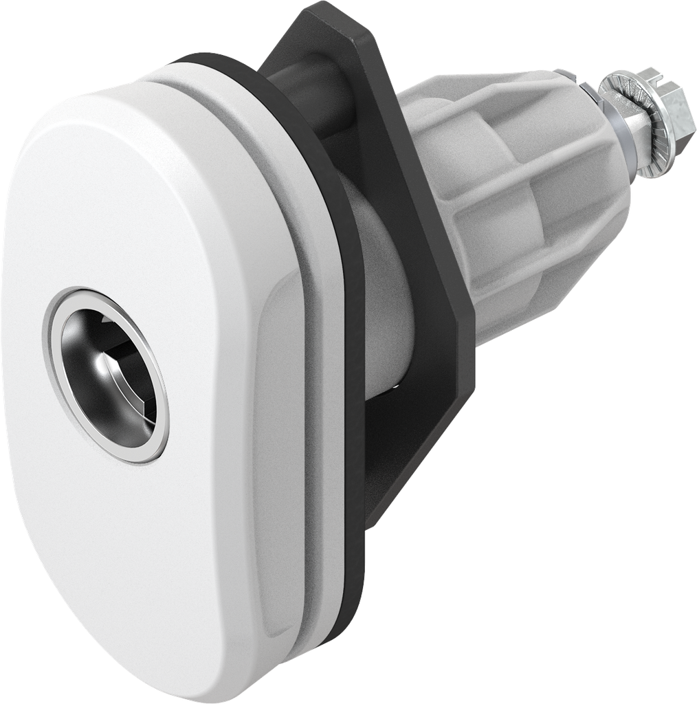 Chiusura 1/4 di giro a compressione "Basic ECO" per cilindro plug (sistema 3), poliammide GF bianco