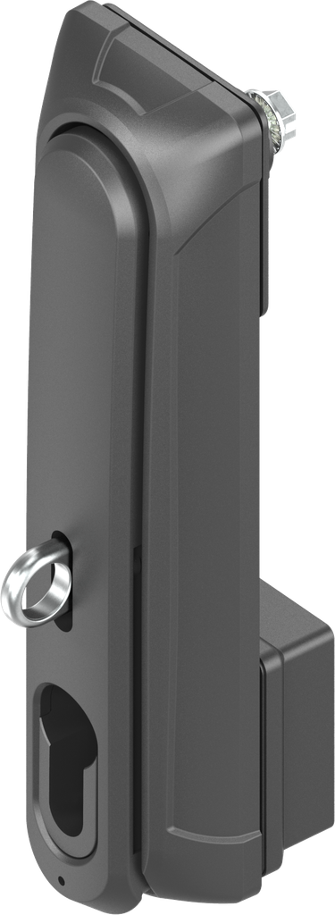 poignée escamotable « longue » pour cadenas avec module pour demi-cylindre 40 mm (A = 30 mm), polyamide GF noir