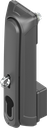Maneta giratoria "larga" para candado con módulo de cierre para cilindro perfilado 40 mm (A = 30 mm), poliamida GF negro