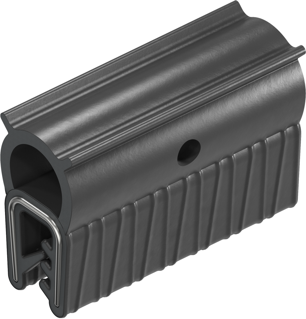 Dichtprofil selbstklemmend aus Brandschutzmaterial, Moosgummi EPDM; Klemmprofil EPDM 60 ± 5 Shore A schwarz
