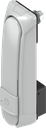 Maniglia girevole "lunga" con RC2 per profilo mezzo-cilindro 45 mm (A = 35 mm), zama grigio verniciato a polvere RAL 7038 e verniciatura antigraffiti