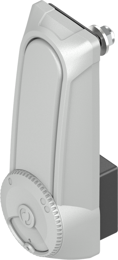 Maneta giratoria de doble cilindro"corta" para cilindro perfilado 40 mm y 45 mm (A = 30 mm y 35 mm), poliamida GF gris RAL 7038