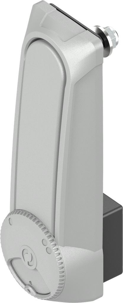 poignée escamotable à double cylindre « longue » pour demi-cylindre 40 mm et 45 mm (A = 30 mm et 40 mm), polyamide GF gris RAL 7038