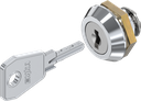 Cylinder quarter turn, right hand version with 2 keys, Brass and zinc die chrome-plated