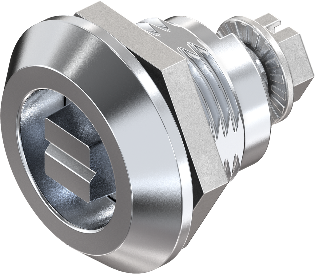 Cuarto de vuelta antivibraciones versión ferrocarril, zamak cromado