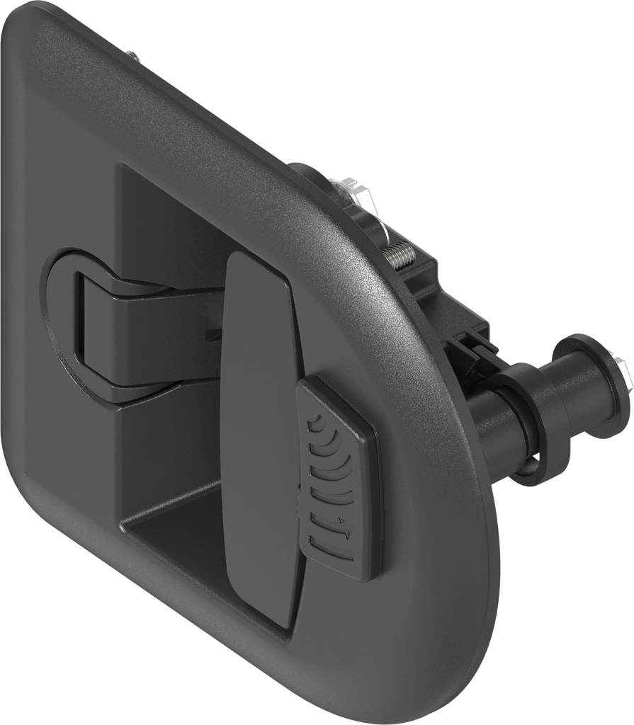 Maniglia ad incasso a T a compressione per cilindro plug sistema 2 (HSC), poliammide GF nero e zama nero verniciato a polvere