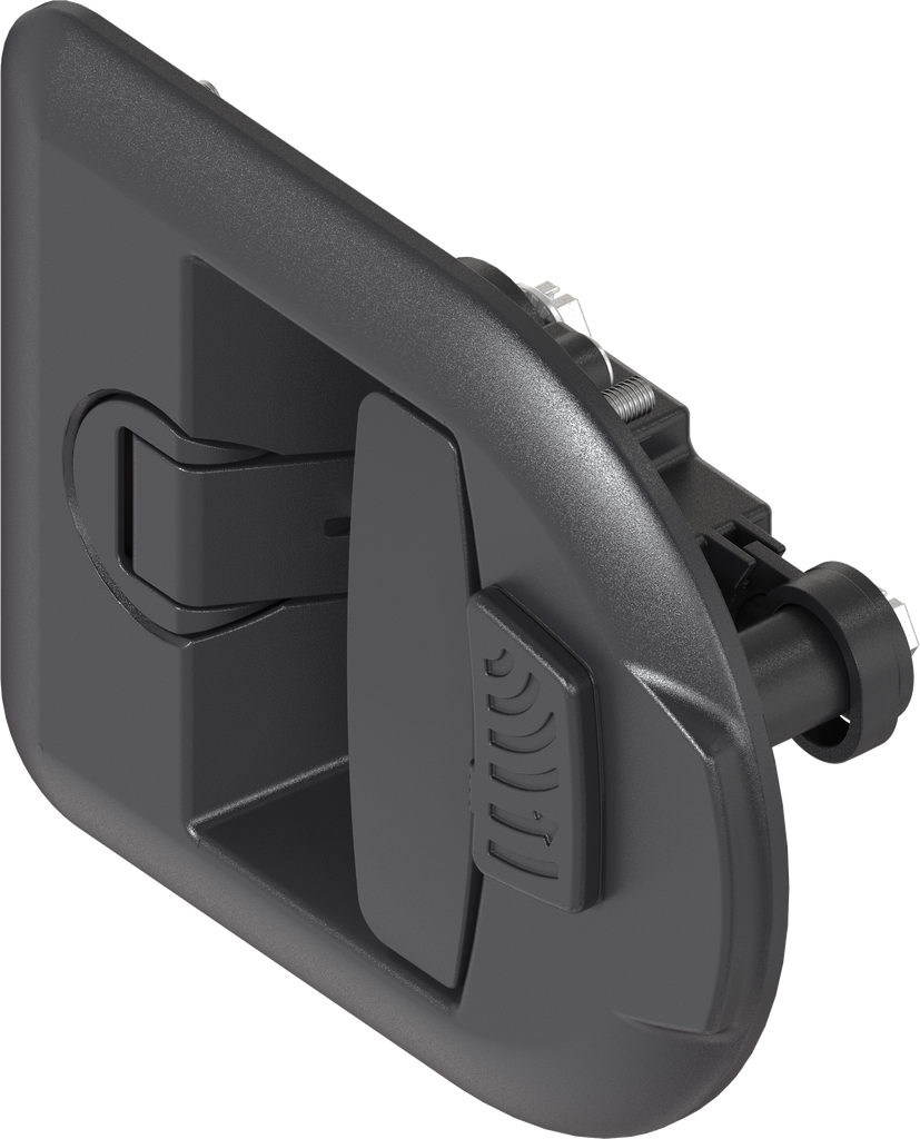 Maniglia ad incasso a T a compressione per cilindro plug sistema 3, poliammide GF nero e zama nero verniciato a polvere