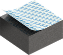 Zellgummi 15 x 30 mm, EPDM schwarz dehnungsfrei und selbstklebende Montagehilfe