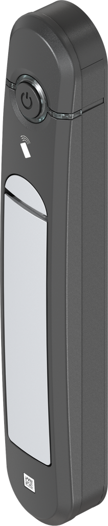 Zwenkgreep AGENT E Smart Access, Zamak gepoedercoat in wit aluminium en polyamide GV zwart