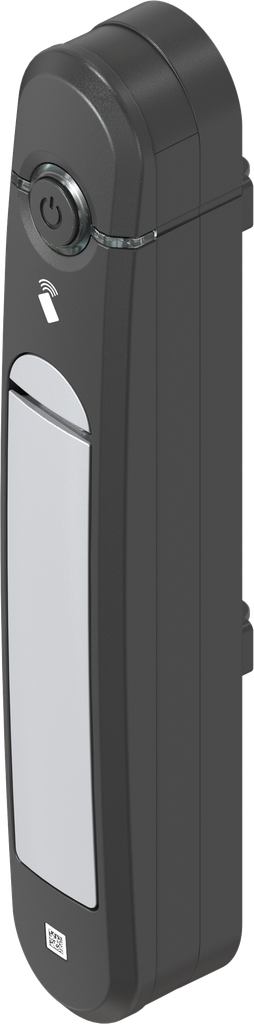 Swinghandle Agent E Smart Access, Zinc die white aluminium powder-coated and polyamide GF black