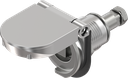 Compression latch with lid as an opening indicator, railway version, Stainless steel AISI 316 raw