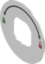 Opening indicator compression latch, opening direction right, Stainless steel AISI 304 tumbled and blasted