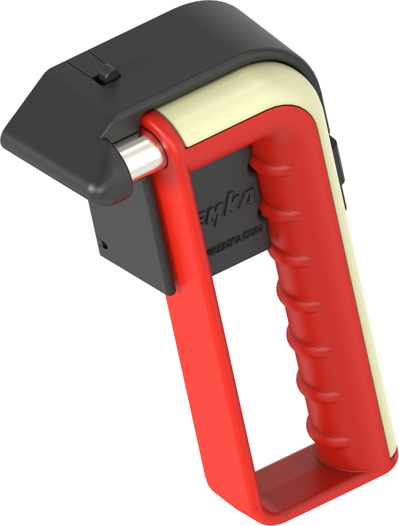 Emergency hammer photoluminescent, with mount, Steel and Polyamide GF halogen-free and flame-retardant red
