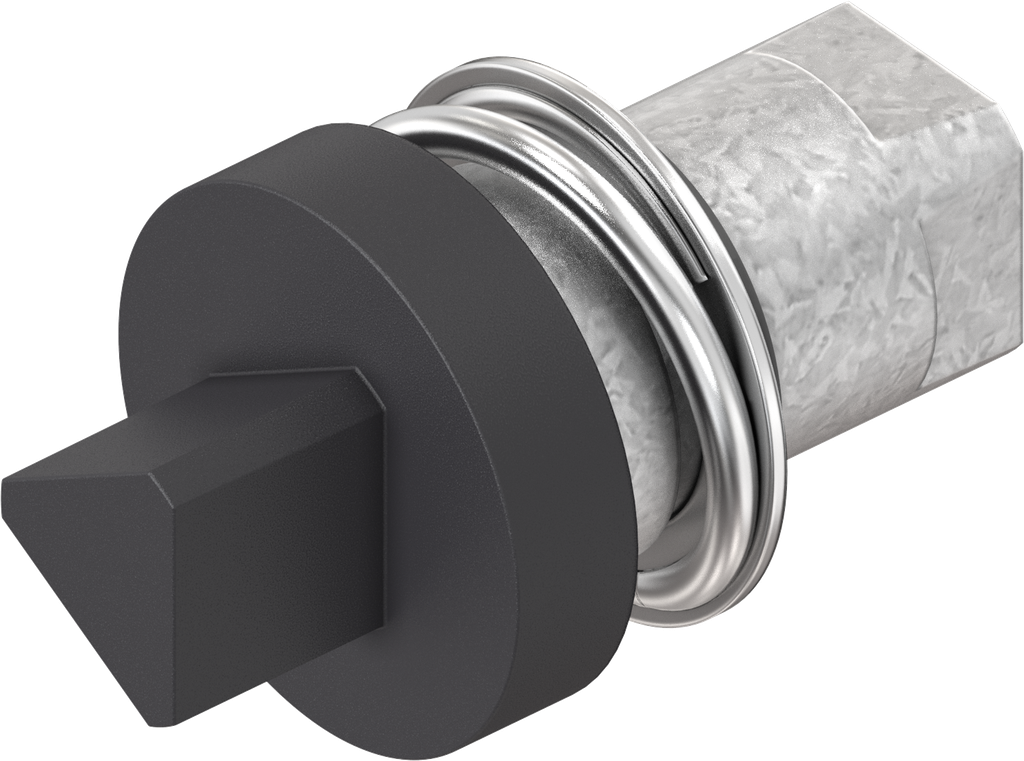 Bediening driekant 7, Zamak zwart gepoedercoat