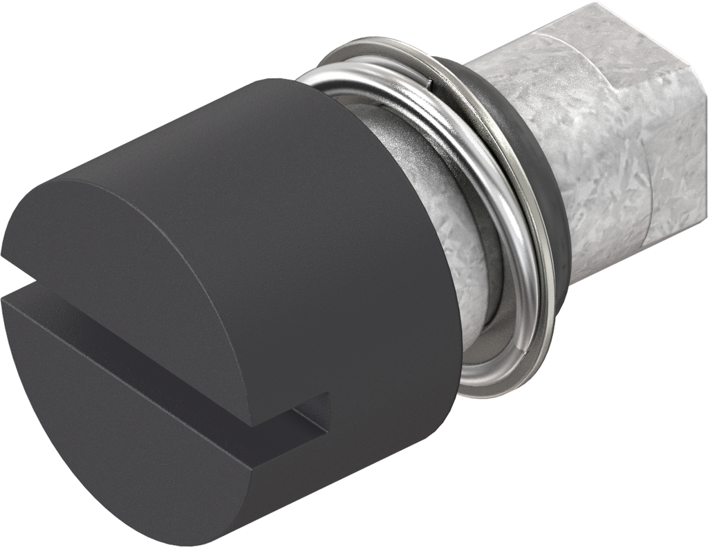 Inserto ranura 2 x 4, zamak recubierto de polvo negro