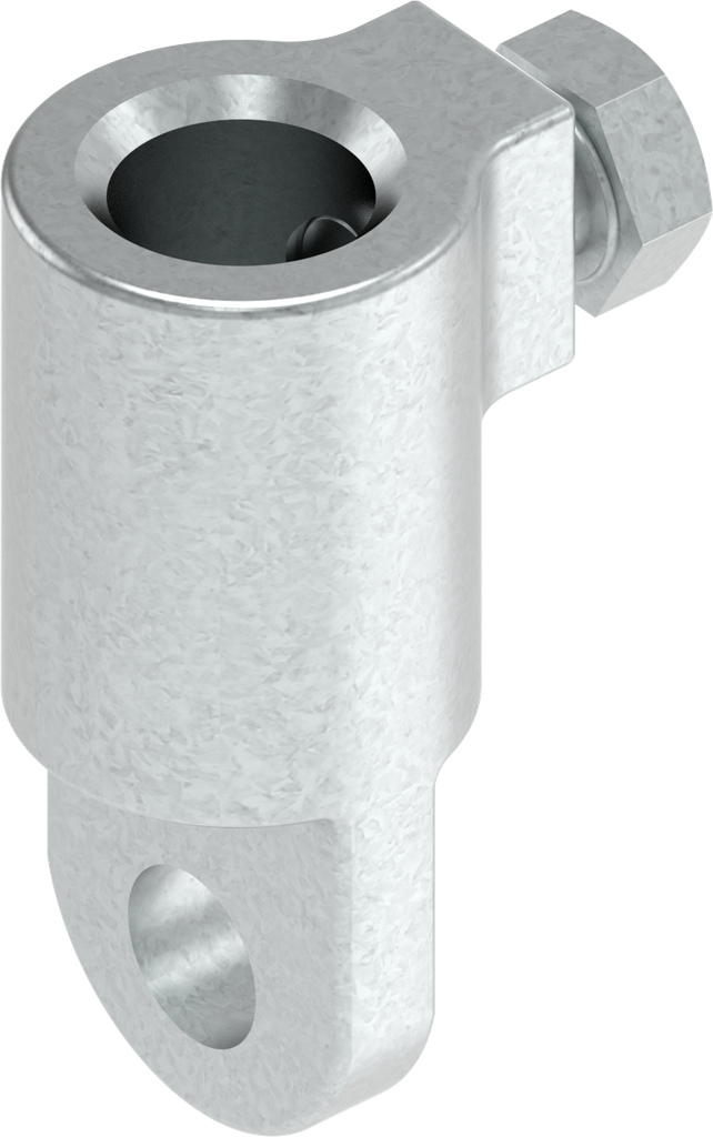 Adapter voor ronde stang, Zamak verzinkt