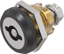 Trilvast slot dubbelbaard 5 variant links, messing en zamak zwart gepoedercoat