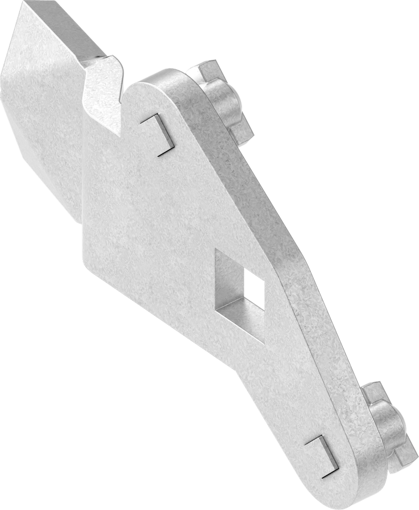 Linguetta per aste a 3 punti di chiusura destra, acciaio zincato