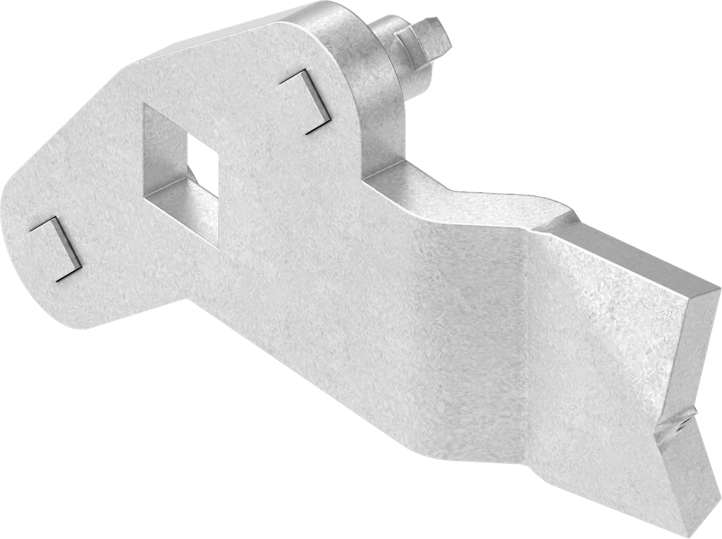 Lengüeta con conexión de varillas, izquierda, acero galvanizado