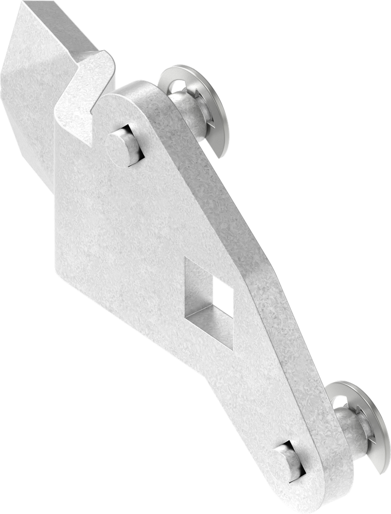 Lengüeta con conexión de varillas, derecha, acero galvanizado