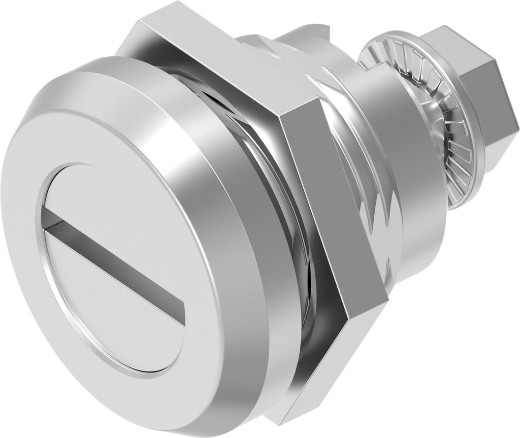 Chiusura 1/4 di giro di sicurezza con Taglio 2x4, acciaio inox AISI 303