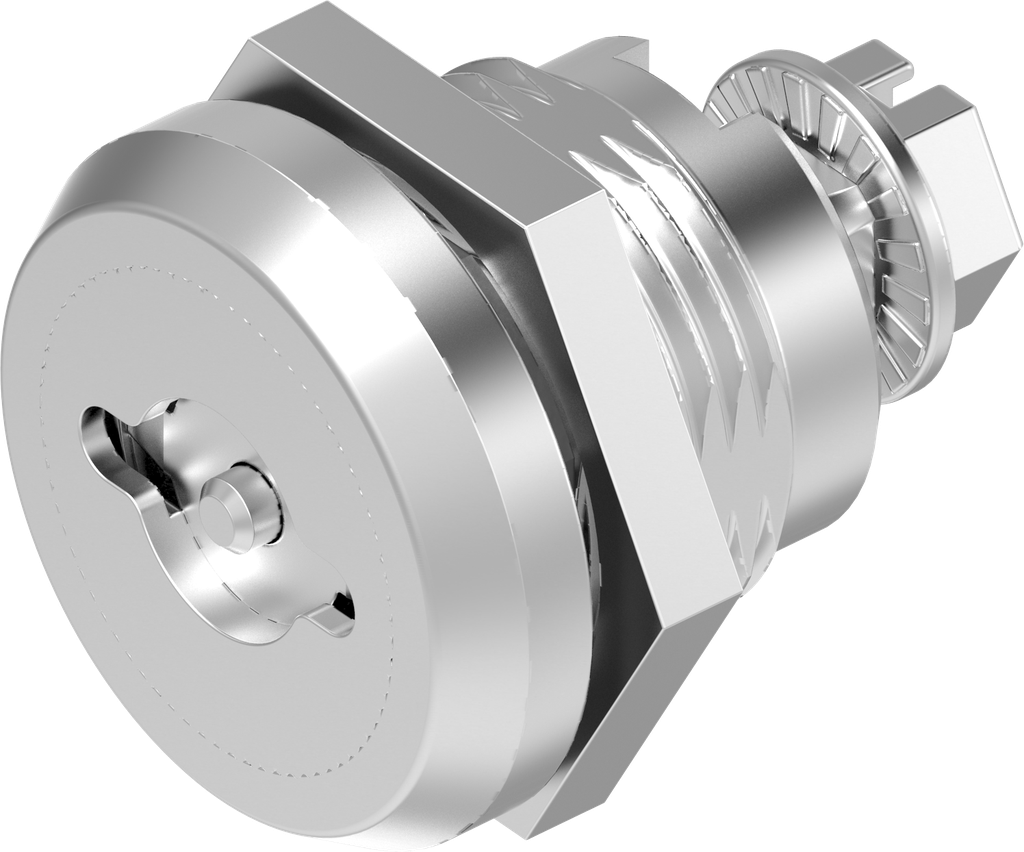 Chiusura 1/4 di giro di sicurezza doppia aletta 3 versione destra con copriforo antipolvere, acciaio inox AISI 303