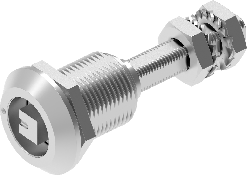 Chiusura 1/4 di giro a compressione con altezza regolabile della linguetta quadro 8, acciaio inox AISI 316