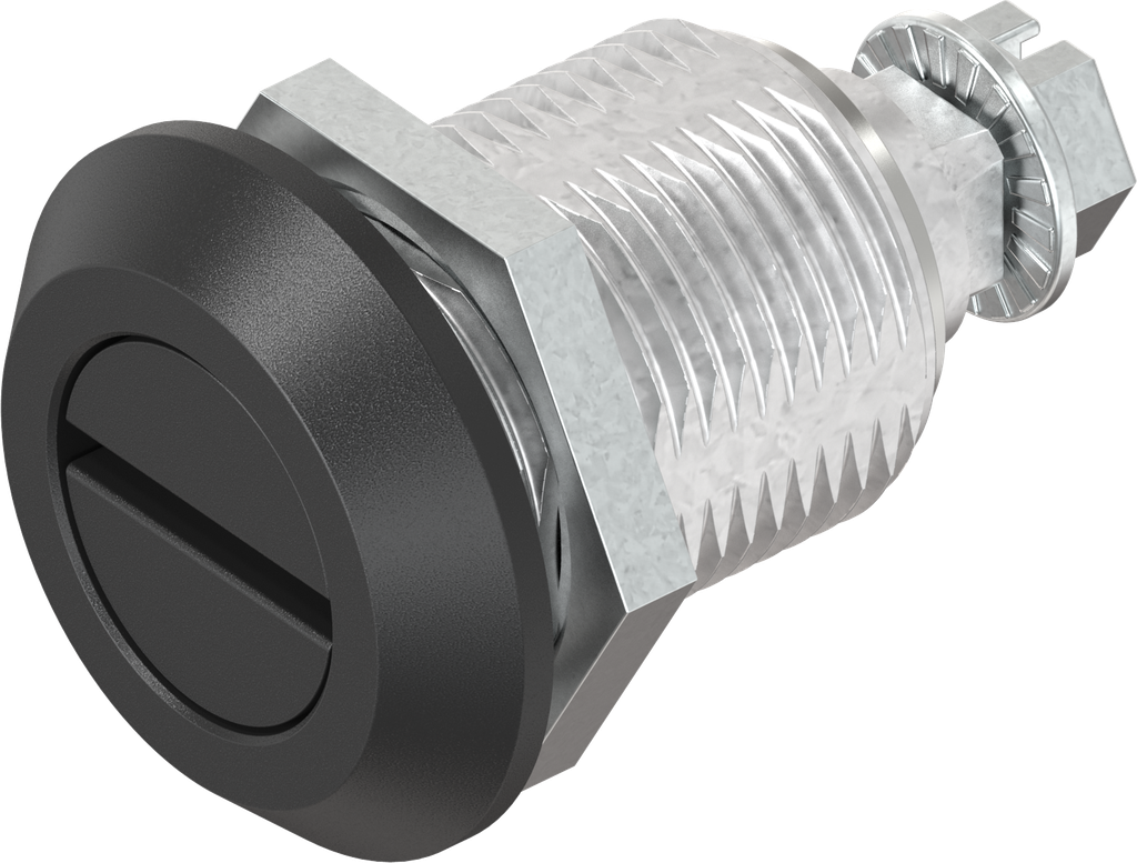 Chiusura 1/4 di giro a compressione intaglio 2x4, zama nero verniciato a polvere