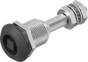 Chiusura 1/4 di giro a compressione con altezza regolabile della linguetta quadro 8, zama nero verniciato a polvere