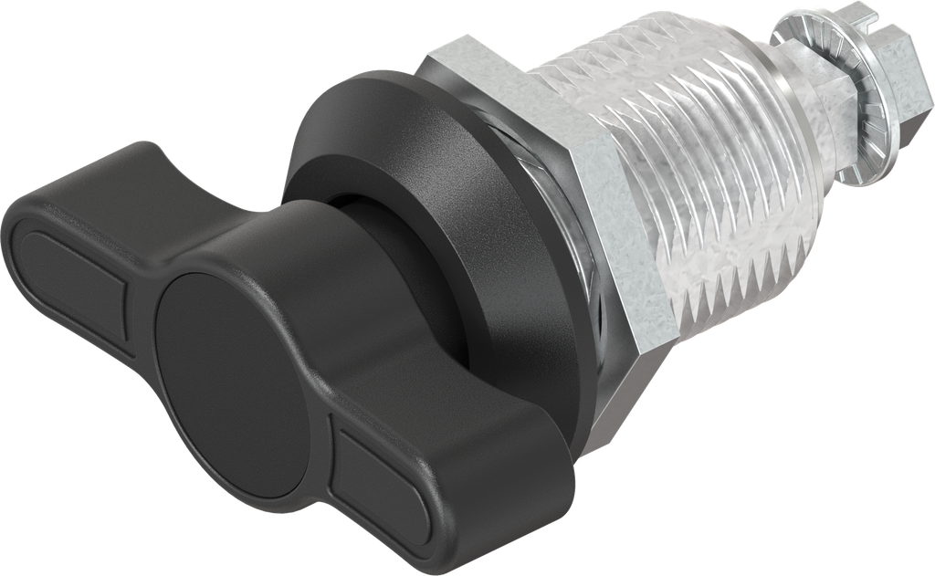 Bouton papillon à compression carré de 8 et filetage M6, zamak époxy noir