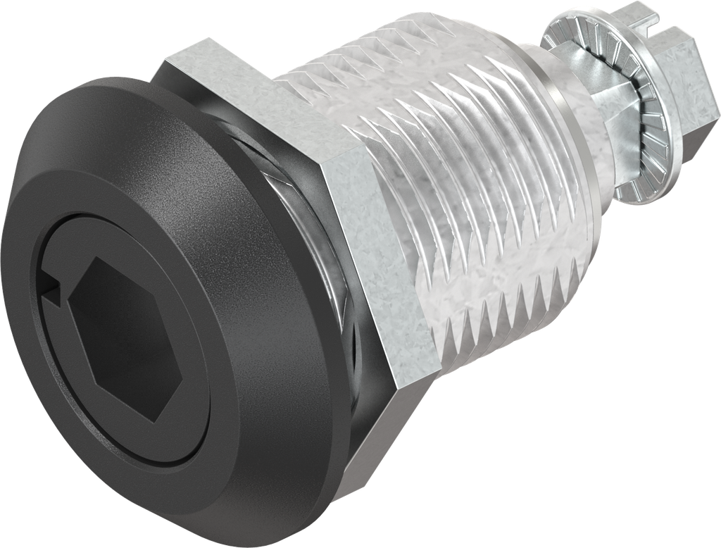 Compression latch hexagon female SW 10, Zinc die black powder