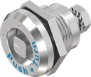 Chiusura 1/4 di giro di sicurezza con quadro 8, acciaio inox AISI 316