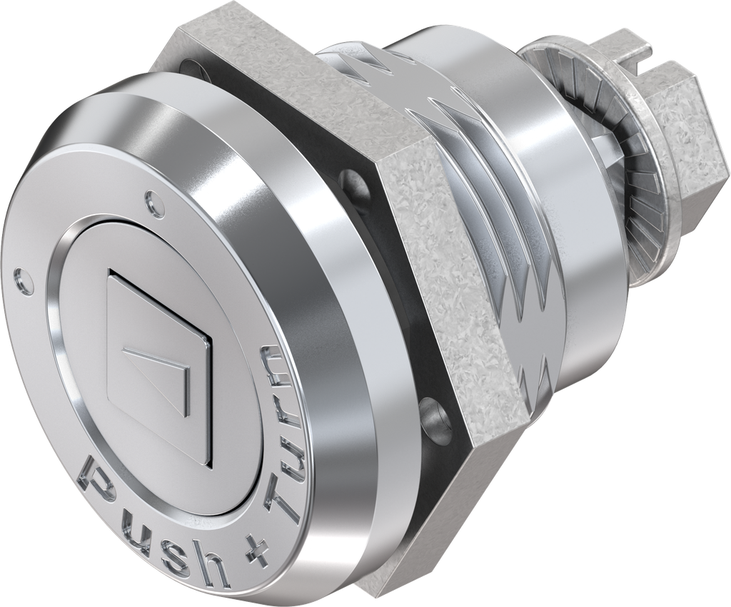 Chiusura 1/4 di giro di sicurezza quadro 8 con copriforo, zama cromato