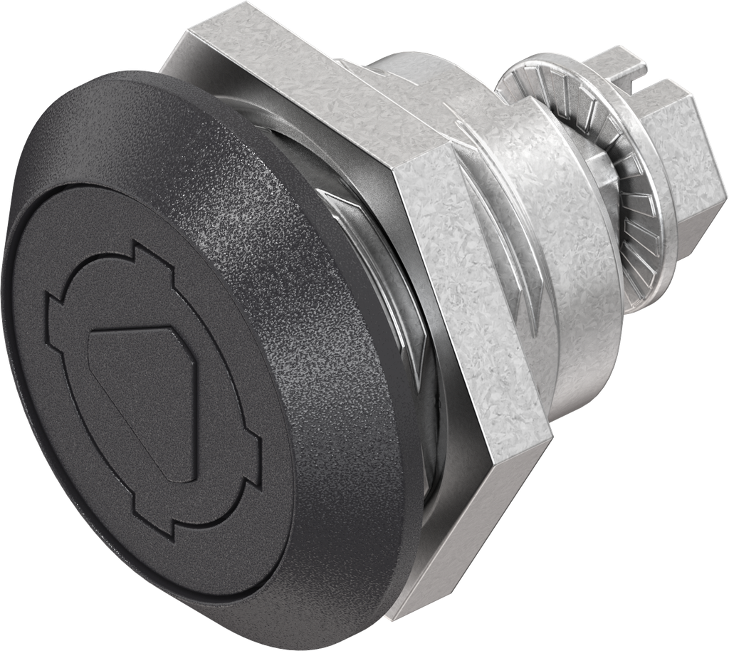 Trilvast slot driekant 8 met sleutelgat afdekking, Zamak zwart