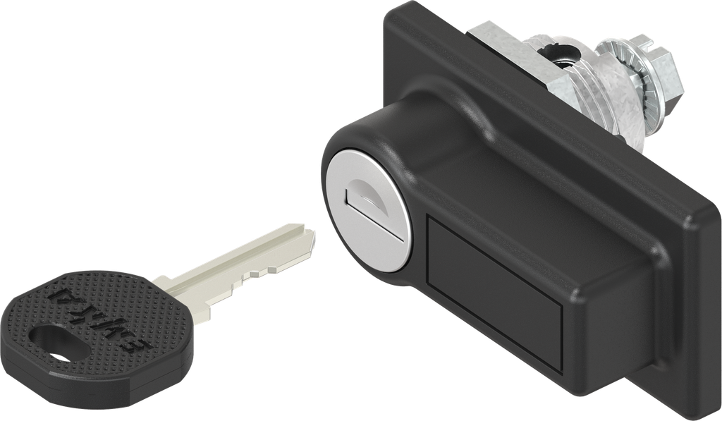 Panel handle quarter turn, keyed EK 333, Zinc die and polyamide