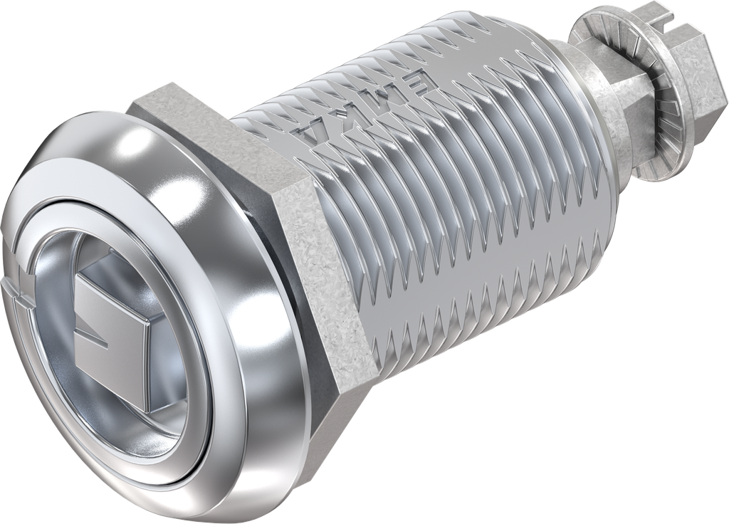 Cierre de compresión, versión ferrocarril, con indicador de apertura visual, zamak cromado