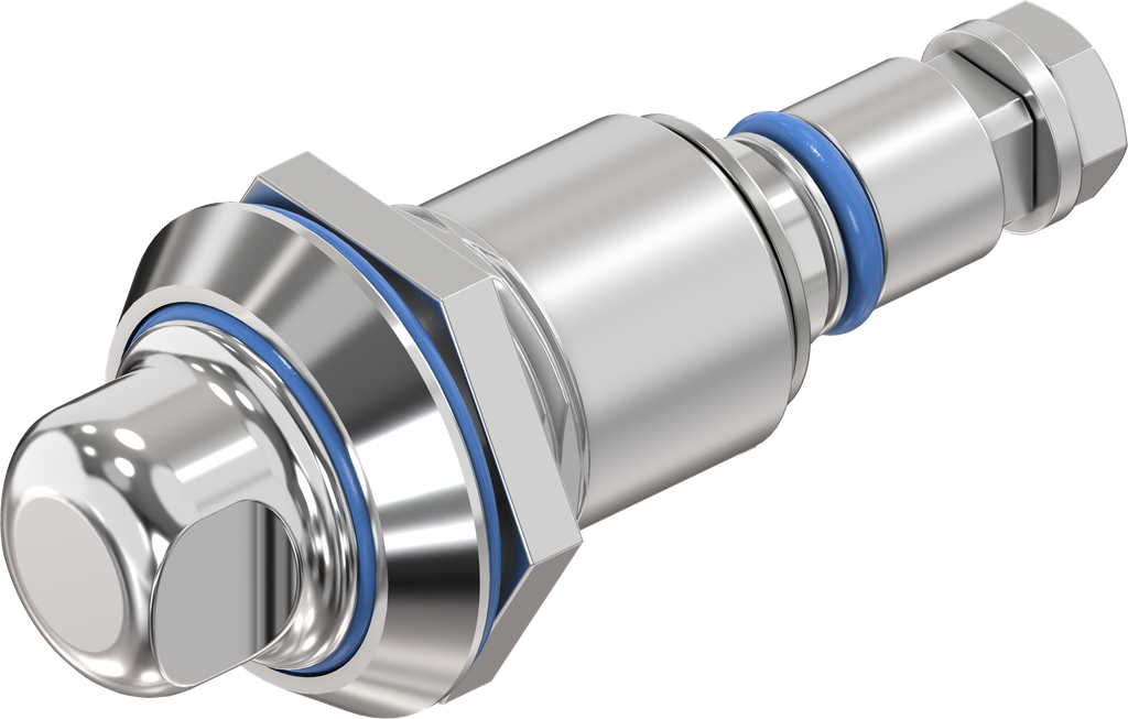 Chiusura 1/4 di giro a compressione per settore igienico/sanitario, acciaio inox AISI 316L