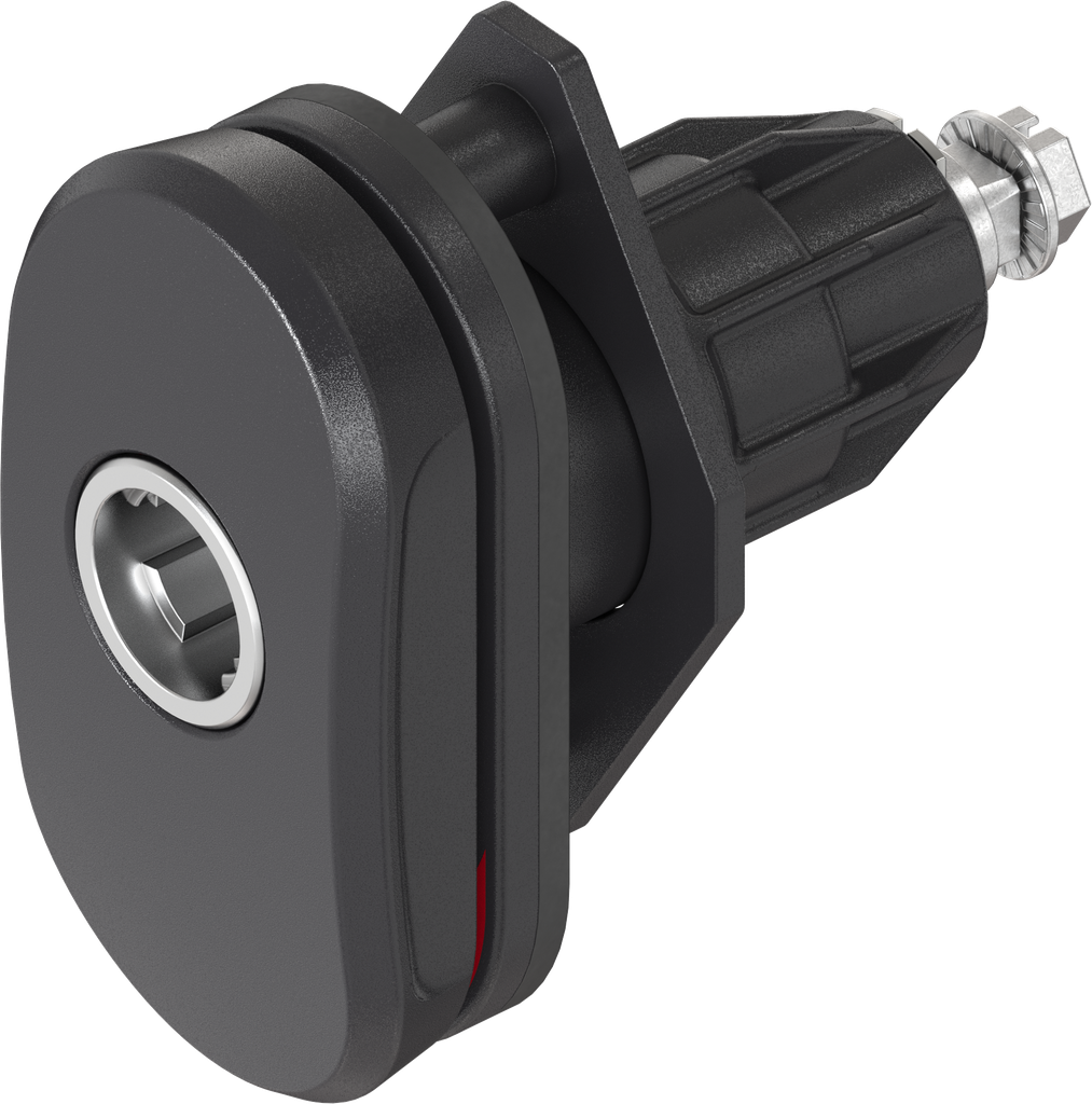 Chiusura 1/4 di giro a compressione "Double Red" per cilindro plug (sistema 3), poliammide GF nero