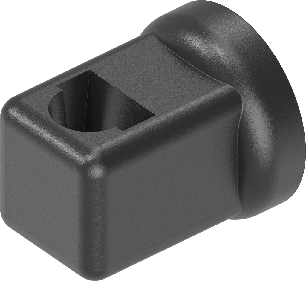 guide pour tringles rondes 8 mm, polyamide GF noir