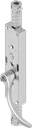 Rod control, right version, with inside handle for round rods stroke 23, Steel zinc-plated