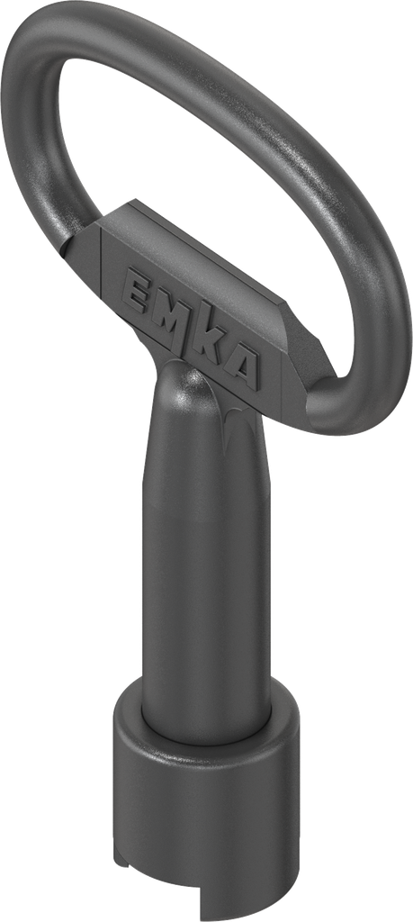 Key for insert crown type, Zinc die black powder-coated