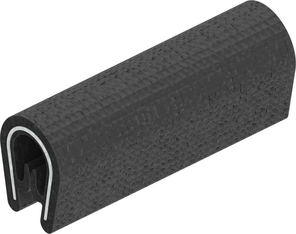 bordure de protection à clipser, PVC 70 ± 5 Shore A noir