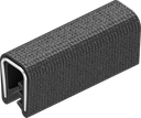 Kantenschutz selbstklemmend aus Brandschutzmaterial, EPDM 60 ± 5 Shore A schwarz, Mischung S060EU030 60°±5 Shore A nach DIN EN 45545-2, R22 + R23, HL3, Rolle à 50 m