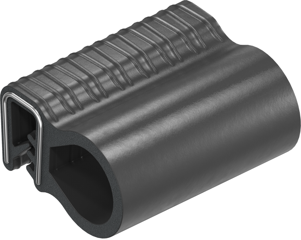 Guarnizione autobloccante, gomma spugnosa EPDM; profilo autobloccante EPDM 65 ± 5 Shore A nero