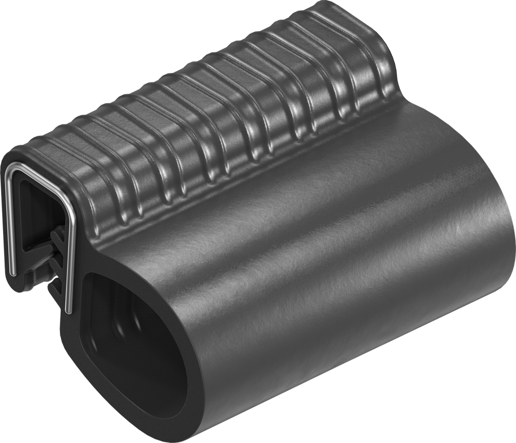 Perfil de junta para montaje a presión, caucho microporoso EPDM; perfil base EPDM 65 ± 5 Shore A negro