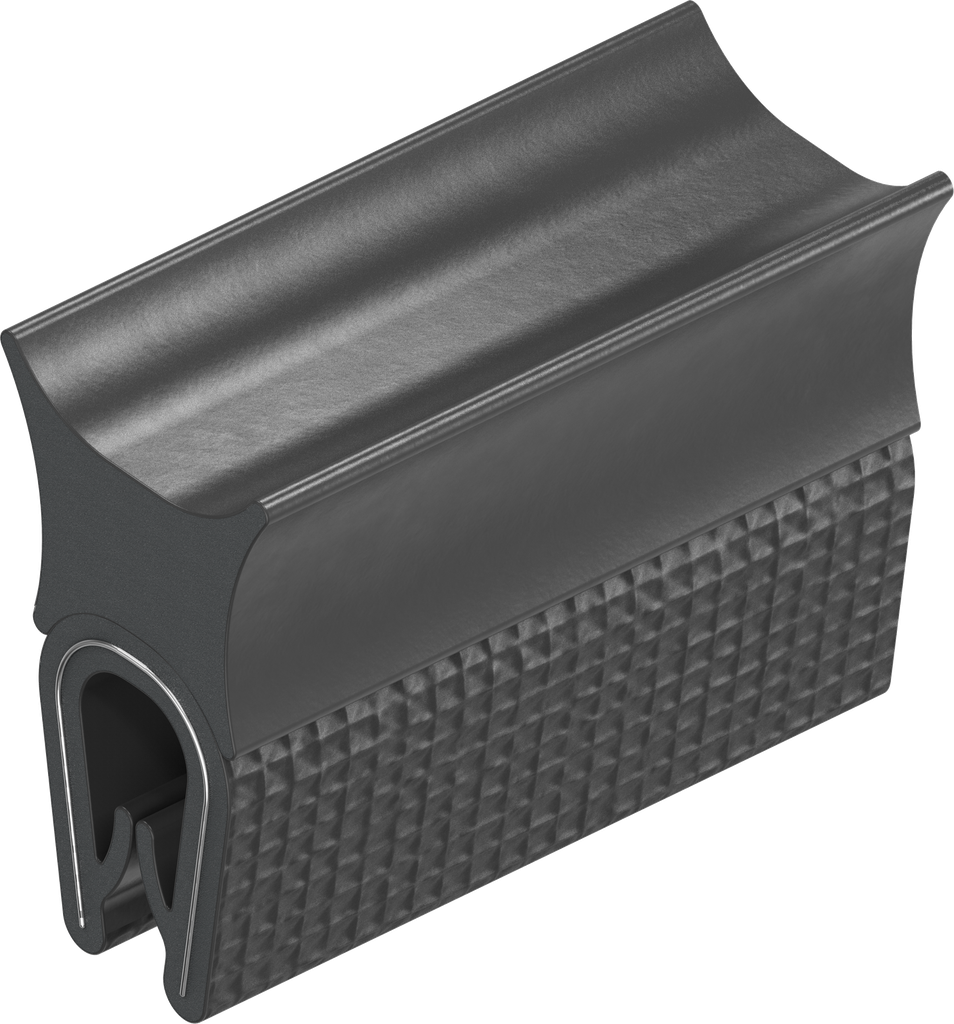 Afdichtprofiel zelfklemmend, Sponsrubber EPDM; klemprofiel PVC 70 ± 5 Shore A zwart