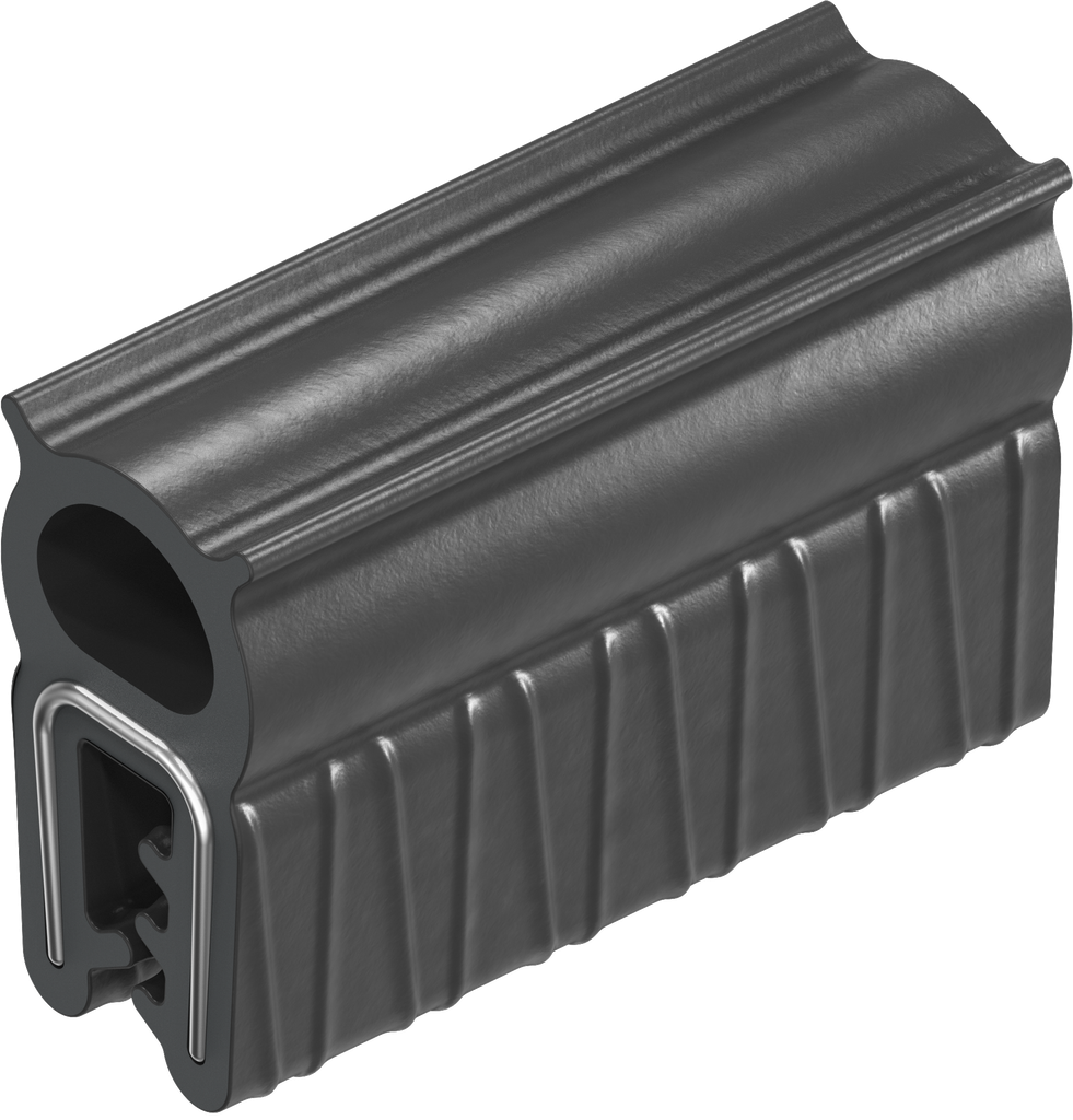 Sealing profile made of fire protection material, self-clamping, Foam rubber EPDM; clamping profile foam rubber EPDM black