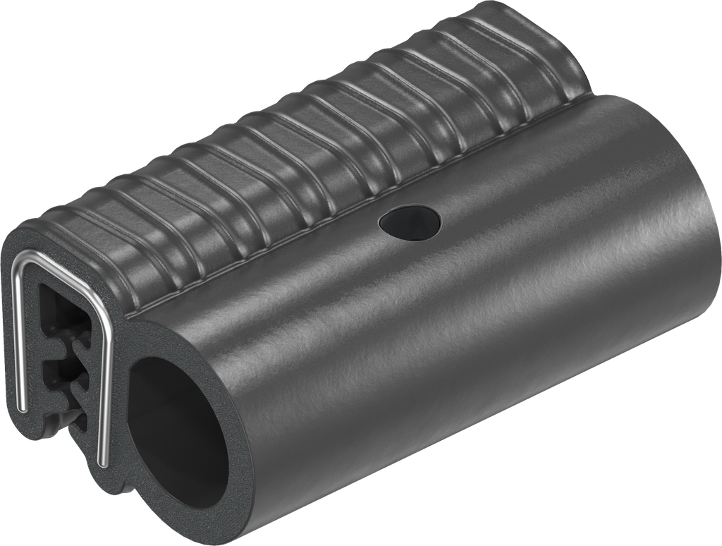 Afdichtprofiel zelfklemmend van brandwerende materiaal, Sponsrubber EPDM; klemprofiel sponsrubber EPDM zwart
