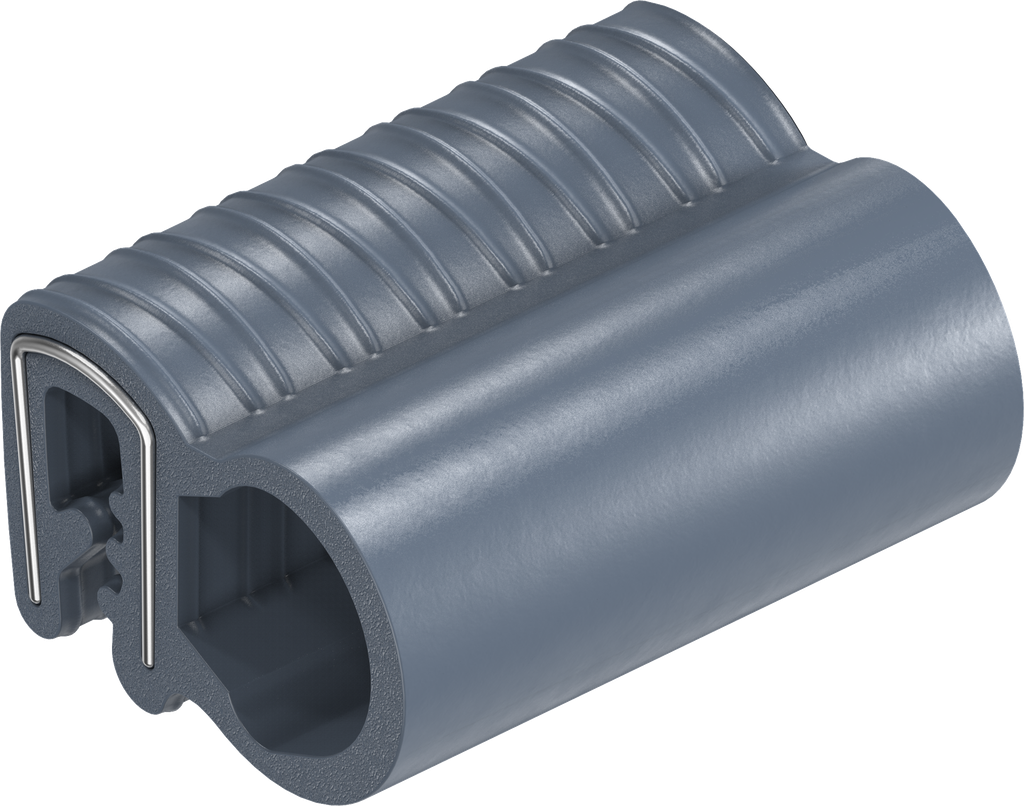 Guarnizione autobloccante in materiale ignifugo, silicone (materiale solido) 65 ± 5 Shore A blu-nero